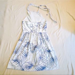 Charlotte Russe Blue and White Halter Dress